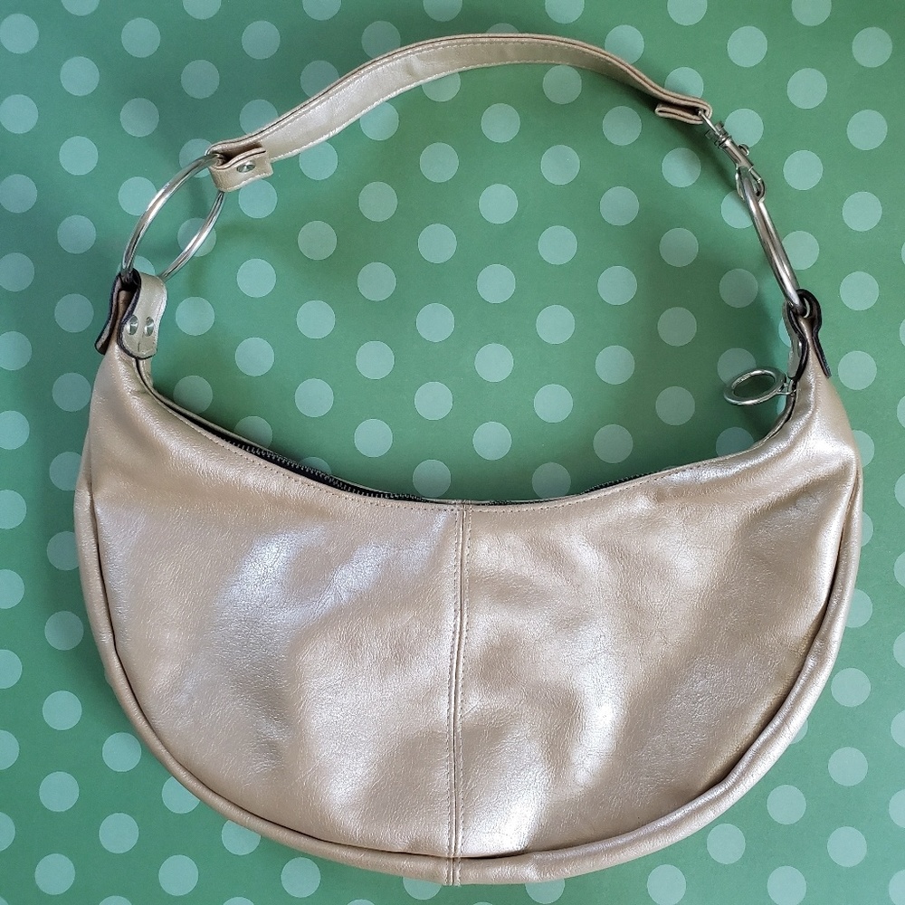 Fashion Express Pale Gold Shimmer Half Moon Purse